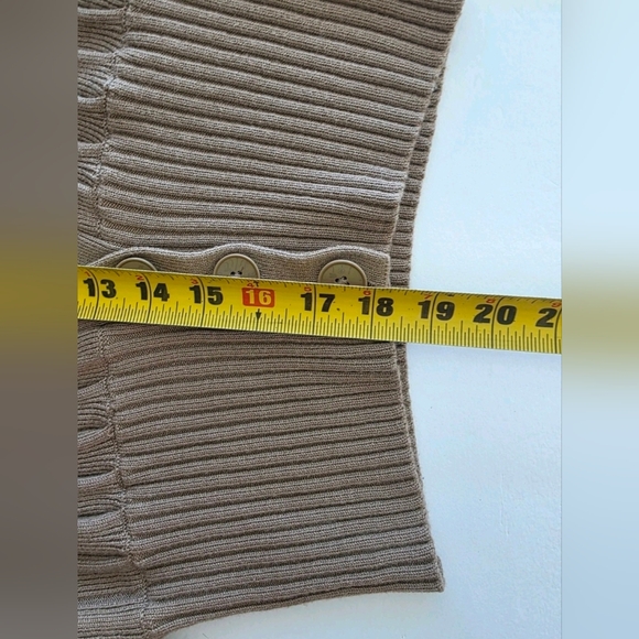 Wilfred Plunge Front Cardigan Merino Wool Blend Three Button Front In Brown Sz L - Picture 14 of 14